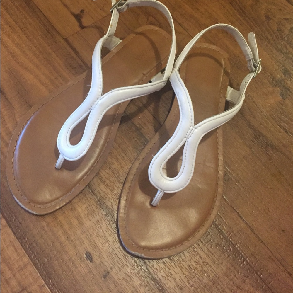 White looped sandals
